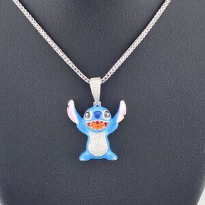 Sterling Silver 925 Stitch Pendant Necklace – Adorable & Playful Design